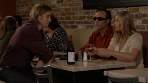 This scene featuring Robb Taft and Laurie Clemens with Michael Haskins (l) was cut from the final film.  Robb and Laurie did appear in another scene.